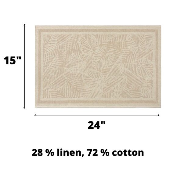 Linen Kitchen Towels Set with Loop Leaves Hand Towels for Kitchen (24x15" each) - Picture 3 of 9